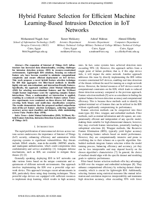 (PDF) Hybrid Feature Selection for Efficient Machine Learning-Based ...