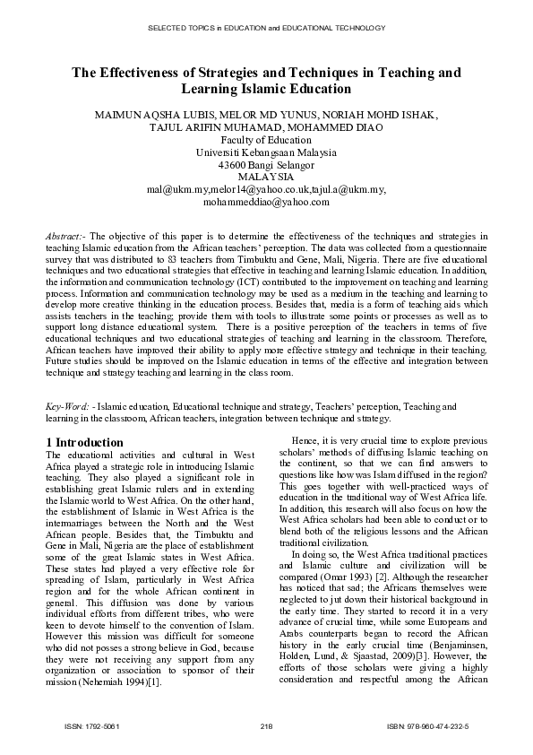 (PDF) The Effectiveness of Strategies and Techniques in Teaching and ...