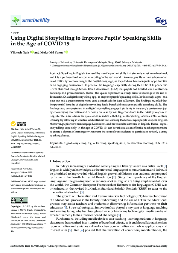 (PDF) Using Digital Storytelling to Improve Pupils’ Speaking Skills in ...