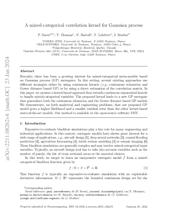 (PDF) A Mixed-Categorical Correlation Kernel for Gaussian Process