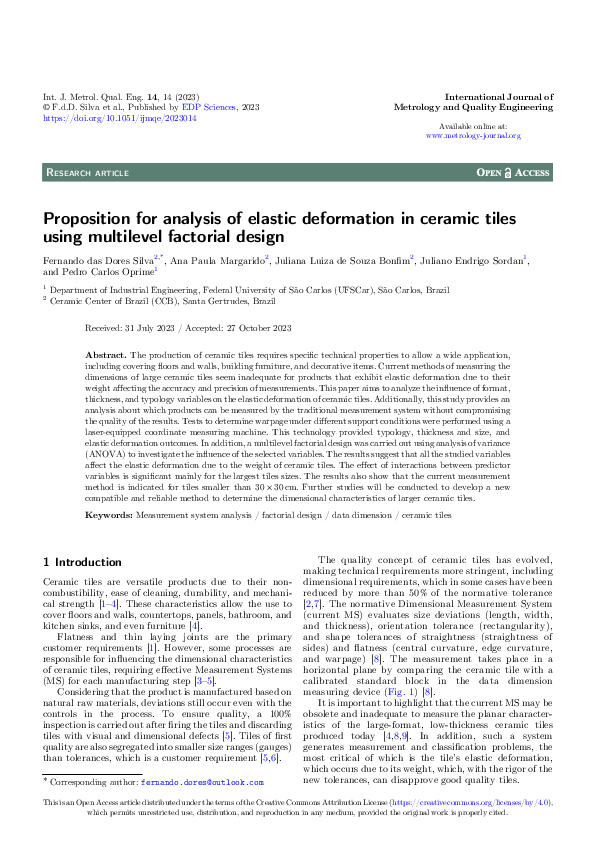 (PDF) Proposition for analysis of elastic deformation in ceramic tiles ...