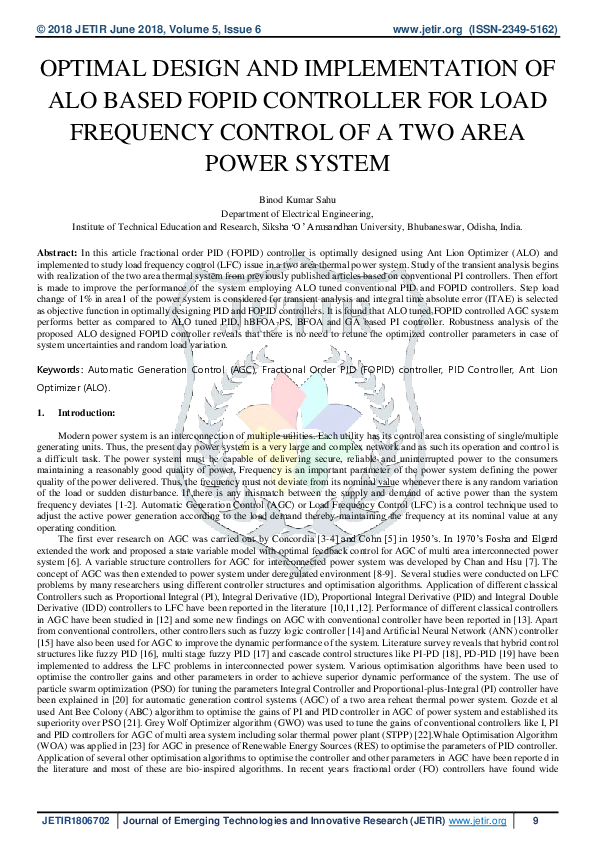 (PDF) Optimal Design and Implementation of Alo Based Fopid Controller ...