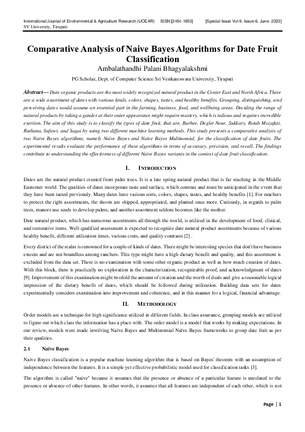(PDF) Comparative Analysis of Naive Bayes Algorithms for Date Fruit ...