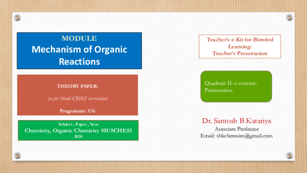 (PDF) Module Mechanism of Organic Reactions