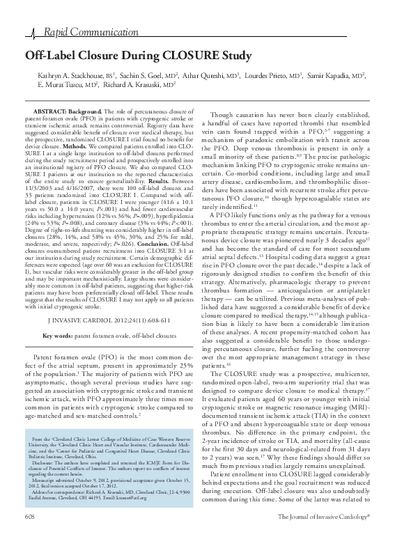 (PDF) Off-label closure during CLOSURE study