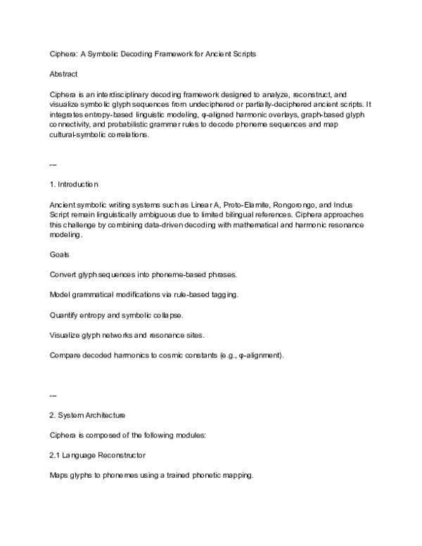 (PDF) Ciphera: A Symbolic Decoding Framework for Ancient Scripts