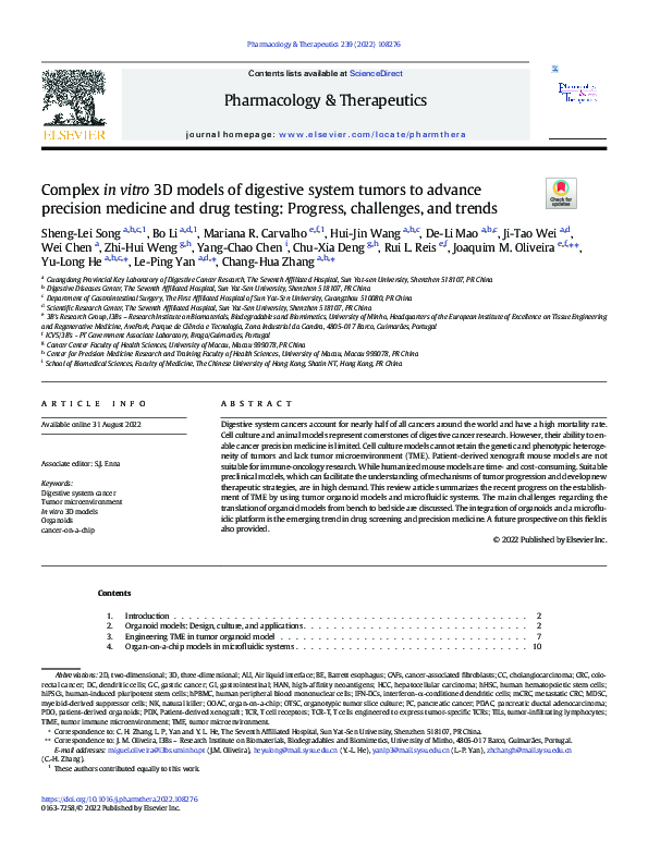 (PDF) Complex in vitro 3D models of digestive system tumors to advance ...