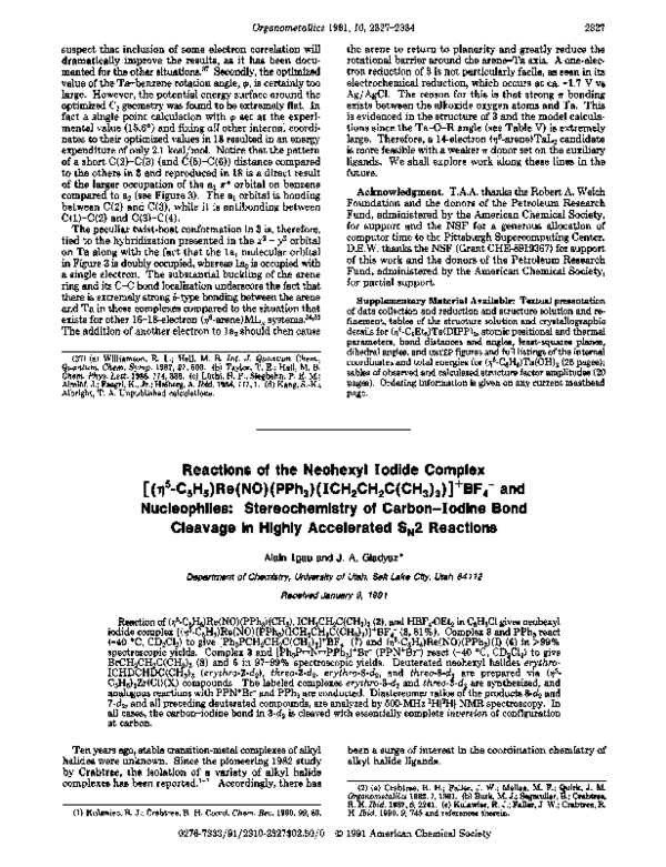 (PDF) Reactions of the neohexyl iodide complex [(.eta.5-C5H5)Re(NO ...