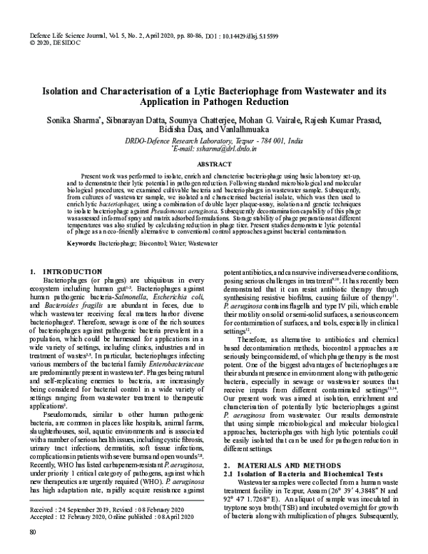 (PDF) Isolation and Characterization of Lytic Bacteriophages from ...