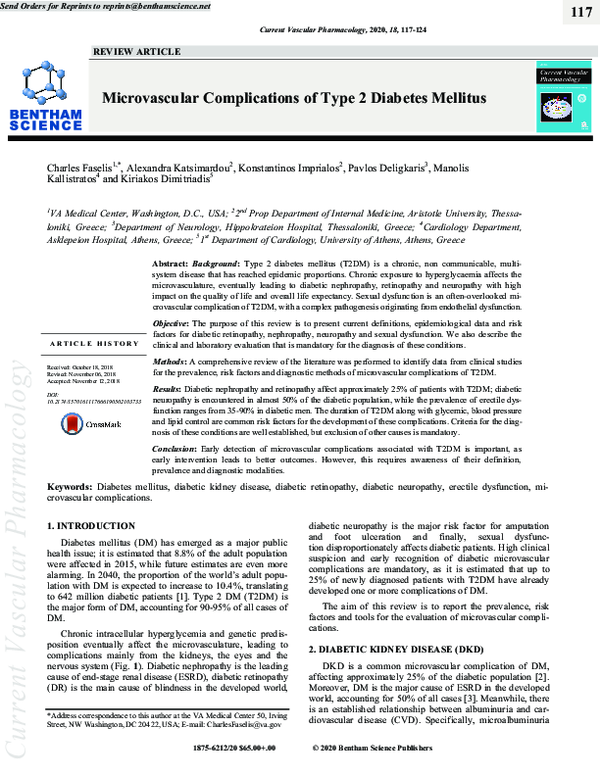 (PDF) Microvascular Complications of Type 2 Diabetes Mellitus