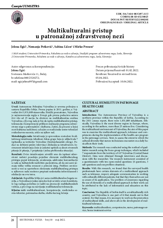 (PDF) Cultural humility in patronage health care