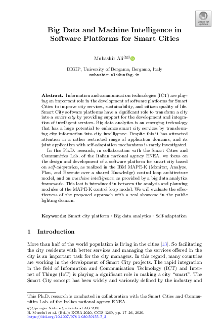 (PDF) Big Data and Machine Intelligence in Software Platforms for Smart ...