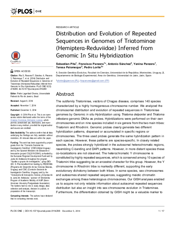 (PDF) Distribution and evolution of repeated sequences in genomes of ...
