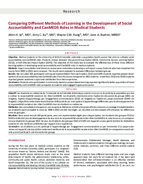 (PDF) Comparing different methods of learning in the development of ...