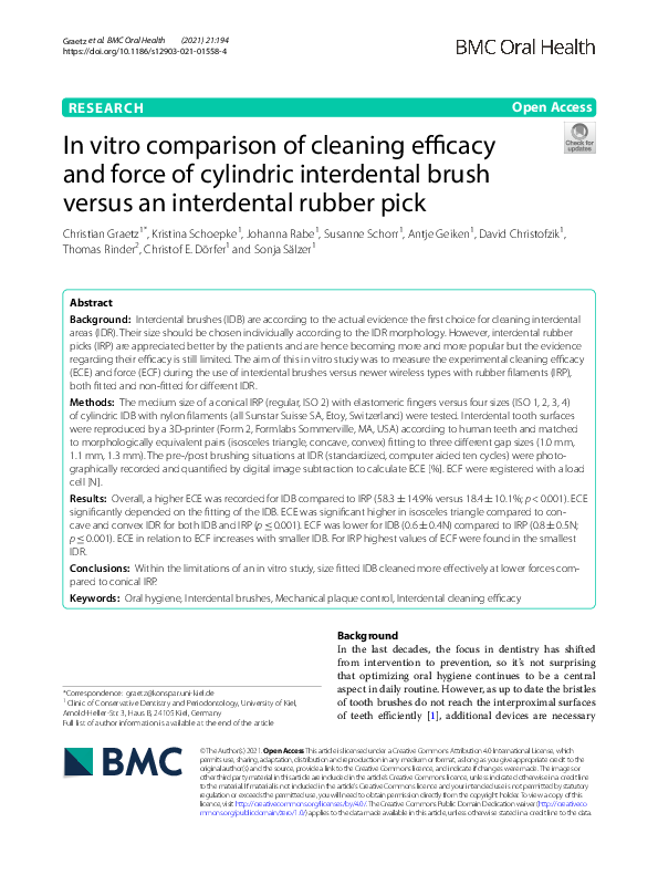 (PDF) In vitro comparison of cleaning efficacy and force of cylindric ...