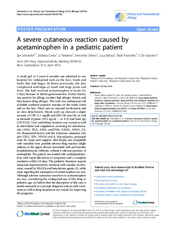 (PDF) A severe cutaneous reaction caused by acetaminophen in a ...