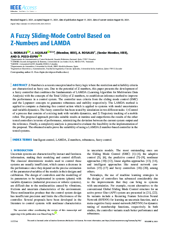 (PDF) A Fuzzy Sliding-Mode Control Based on Z-Numbers and LAMDA