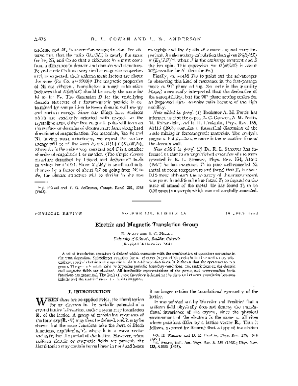 (PDF) Electric and Magnetic Translation Group