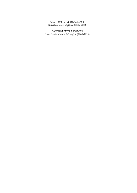 (PDF) Pánya István – Borbás Benjámin – Fóti Miklós: Adatok Solt ...