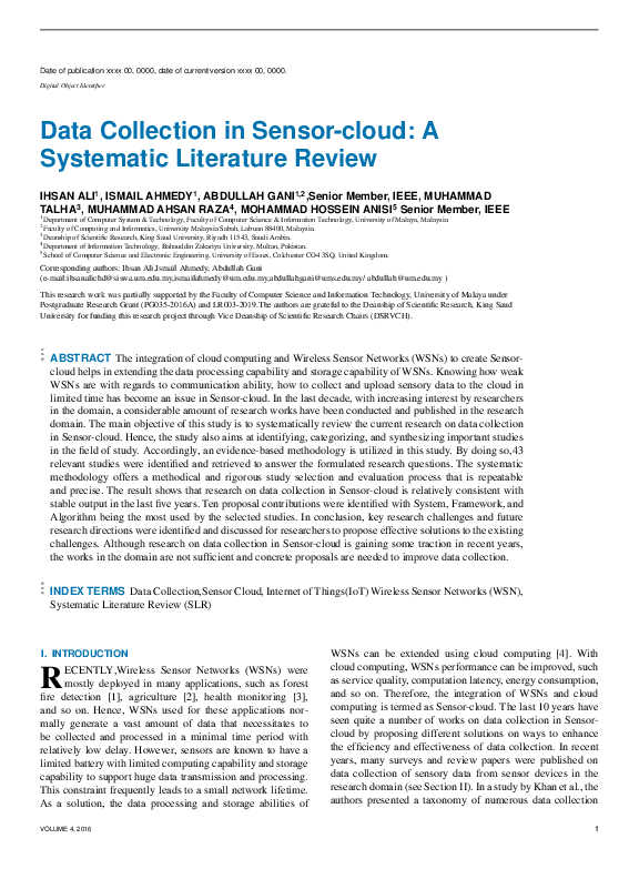 (PDF) Data Collection in Sensor-Cloud: A Systematic Literature Review