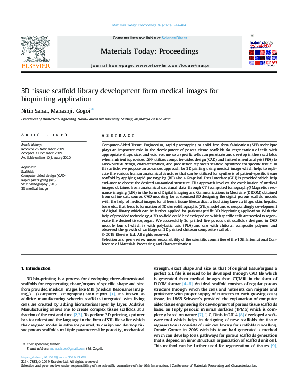 (PDF) 3D tissue scaffold library development form medical images for ...