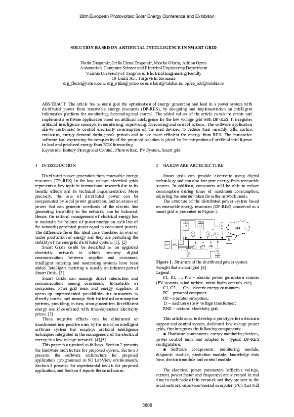 (PDF) Solution Based on Artificial Intelligence in Smart Grid