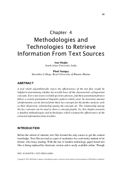 (PDF) Methodologies and Technologies to Retrieve Information From Text ...