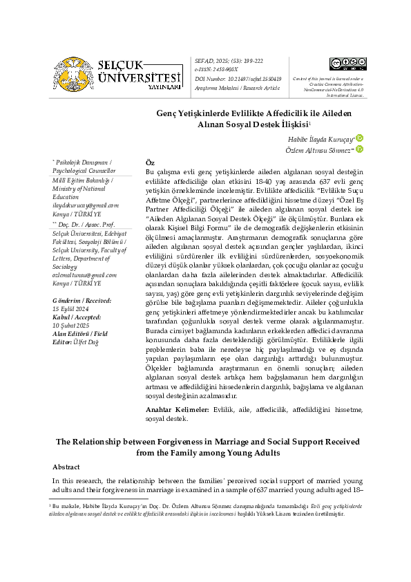 (PDF) The Relationship between Forgiveness in Marriage and Social ...