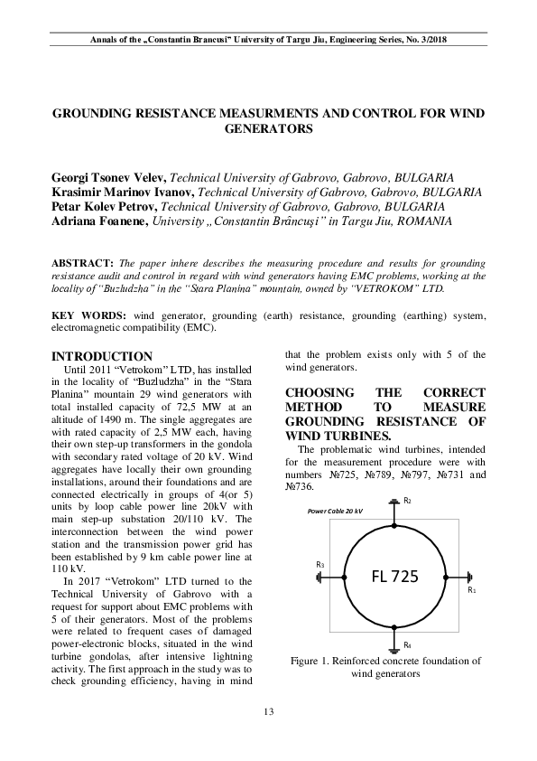 (PDF) Grounding Resistance Measurments and Control for Wind Generators