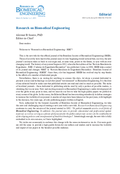 (PDF) Research on Biomedical Engineering