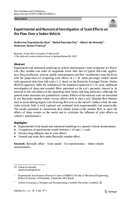 (PDF) Experimental and Numerical Investigation of Scale Effects on the ...