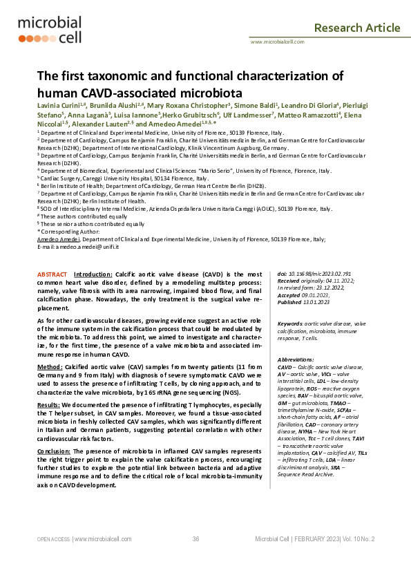 (PDF) The first taxonomic and functional characterization of human CAVD ...