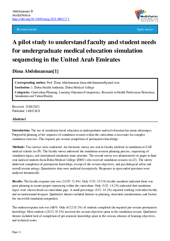 (PDF) A pilot study to understand faculty and student needs for ...
