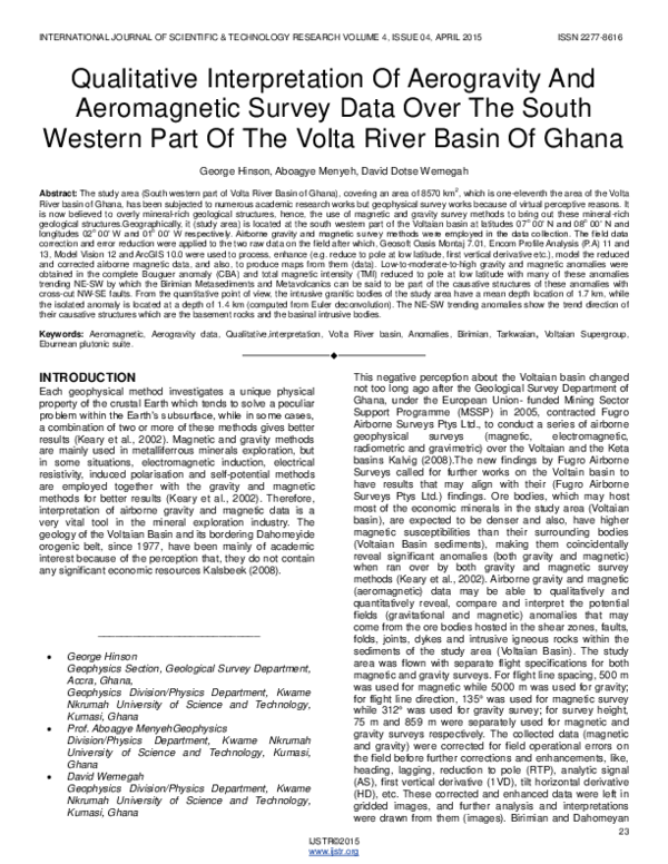 (PDF) Qualitative Interpretation Of Aerogravity And Aeromagnetic Survey ...