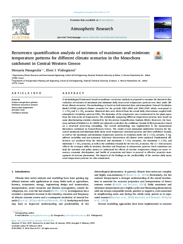 (PDF) Recurrence quantification analysis of extremes of maximum and ...