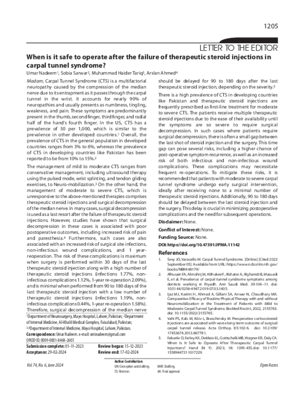 (PDF) When is it safe to operate after the failure of therapeutic ...