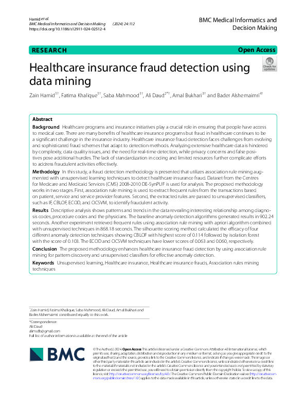 (PDF) Healthcare insurance fraud detection using data mining
