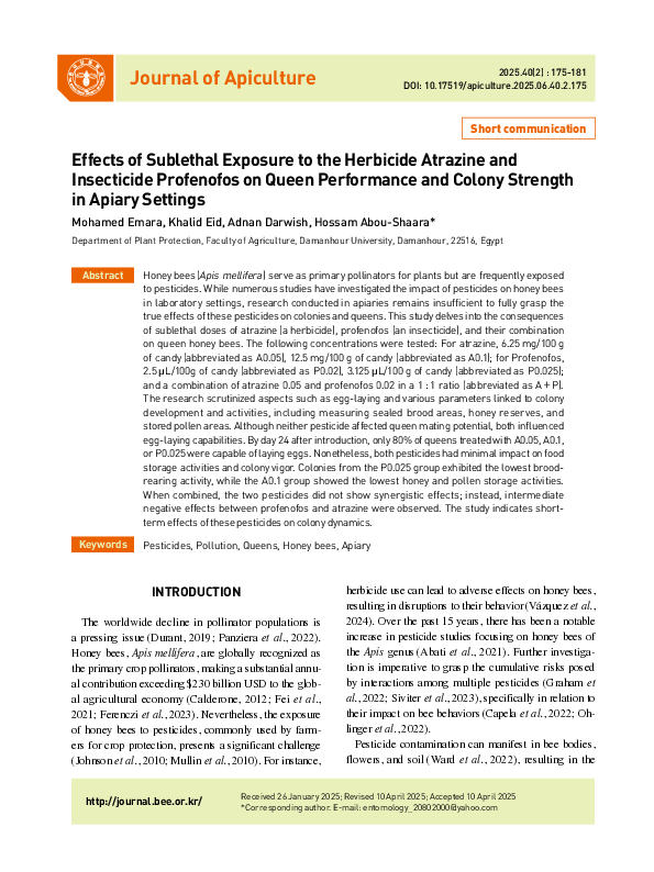 (PDF) Effects of Sublethal Exposure to the Herbicide Atrazine and ...