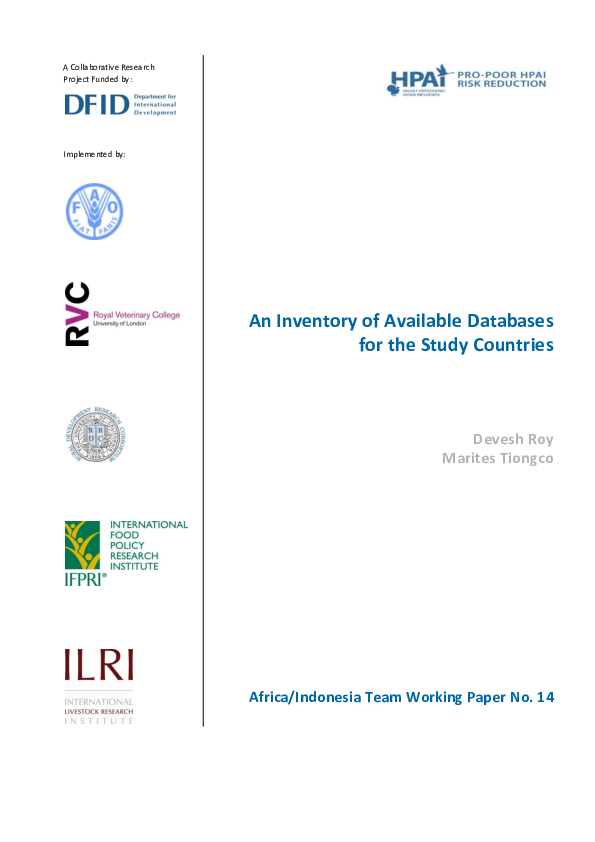 (PDF) An Inventory of Available Databases for the Study Countries