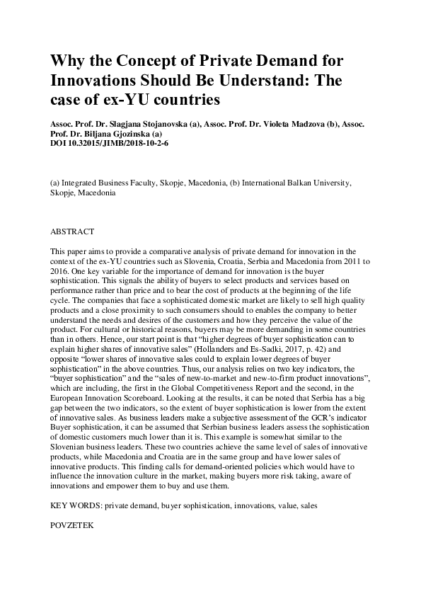 (PDF) Why the Concept of Private Demand for Innovations Should Be ...