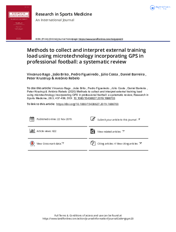 (PDF) Methods to collect and interpret external training load using ...