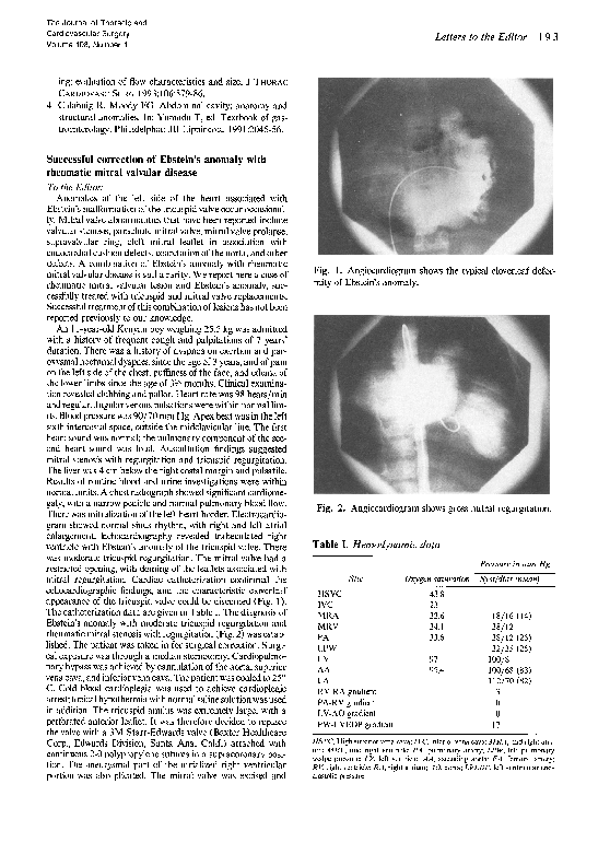 (PDF) Successful correction of Ebstein's anomaly with rheumatic mitral ...