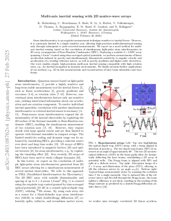 (PDF) Multi-axis inertial sensing with 2D arrays of Bose Einstein ...