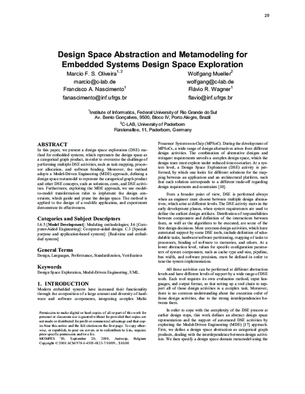 (PDF) Design space abstraction and metamodeling for embedded systems ...