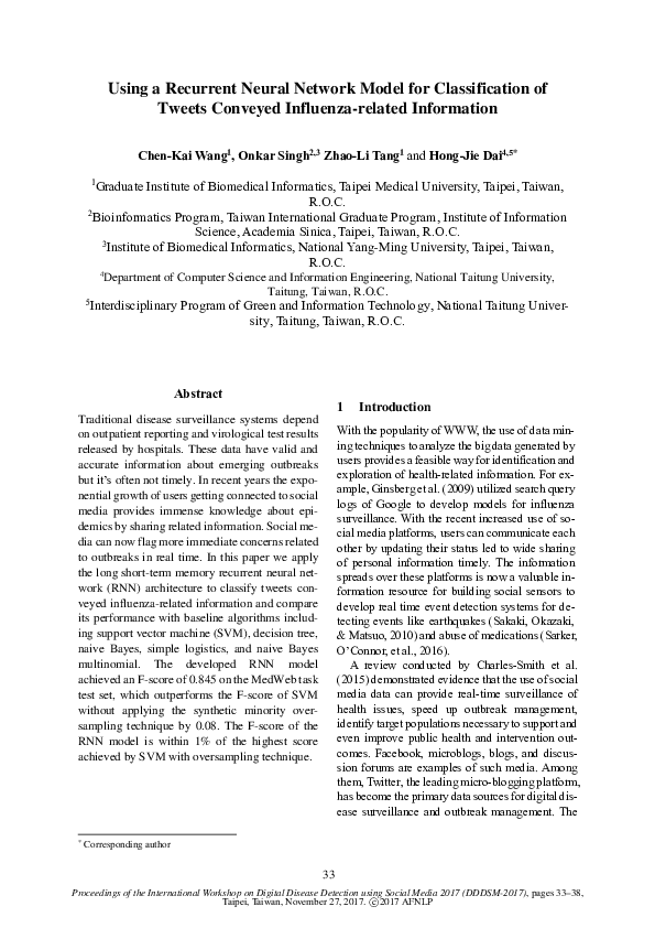 (PDF) Using a Recurrent Neural Network Model for Classification of ...
