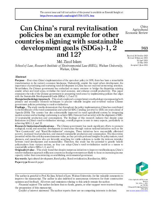(PDF) Can China's rural revitalisation policies be an example for other ...