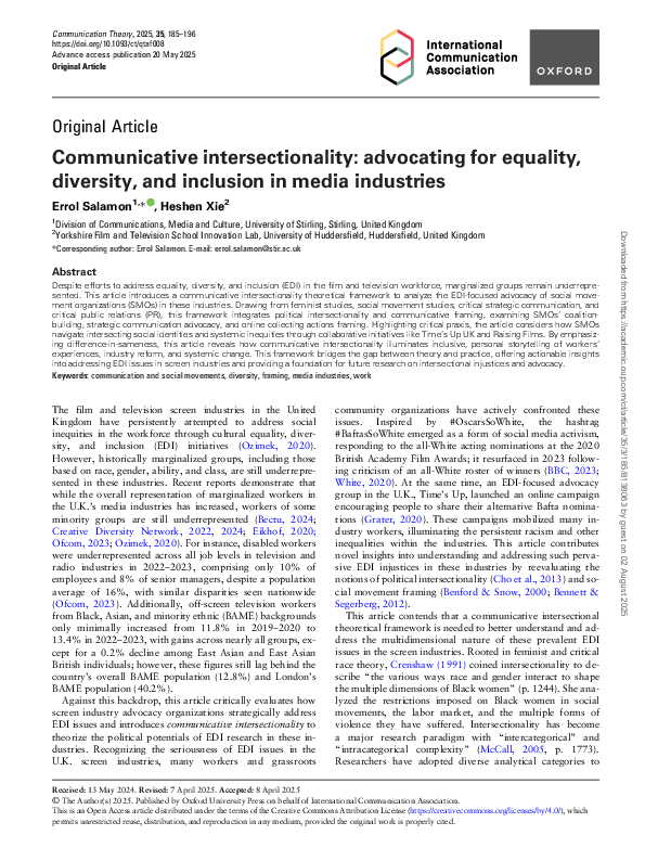 (PDF) Communicative intersectionality: advocating for equality ...