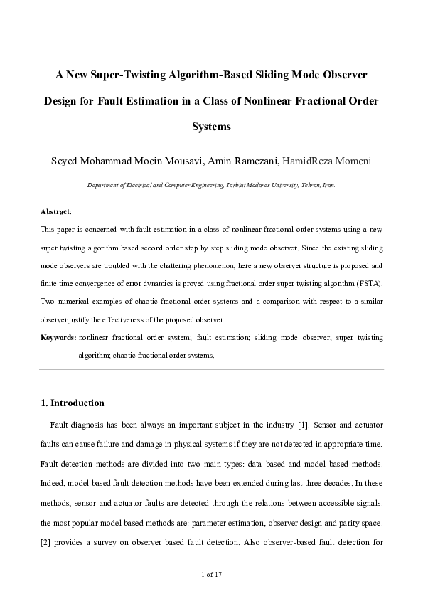 (PDF) A New Super-Twisting Algorithm-Based Sliding Mode Observer Design ...