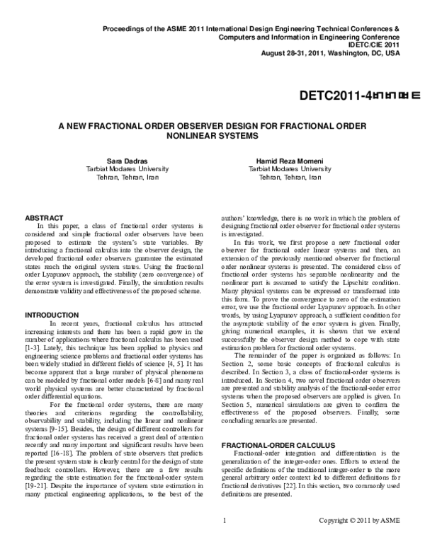 (PDF) A New Fractional Order Observer Design for Fractional Order ...