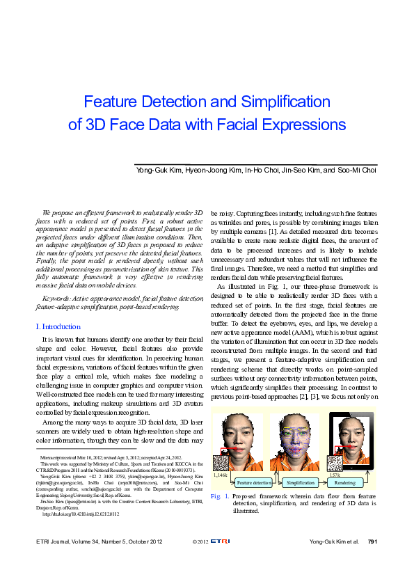 (PDF) Feature Detection and Simplification of 3D Face Data with Facial ...